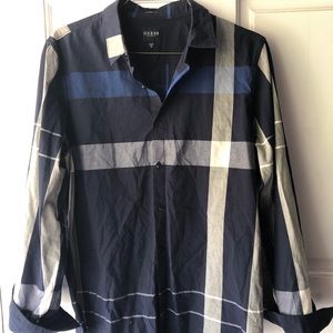 Guess check print shirt size M